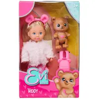 Papusa cu jacheta pufoasa si ursulet, Evi Love, Teddy