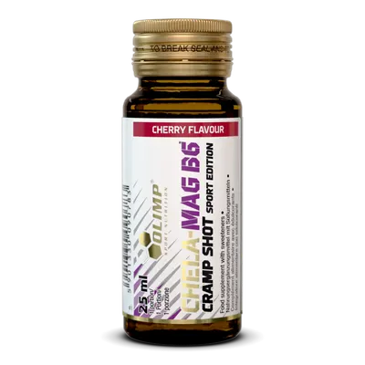 Magneziu lichid cu vitamina B6 Chela-Mag B6 Shot cu aroma de cirese, 25ml, Olimp Sport Nutrition