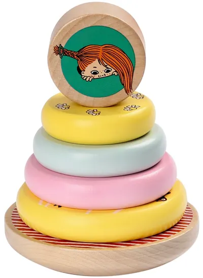 Turn de lemn cu inele Pippi - Pippi Șosețica