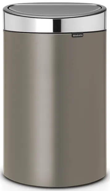 Coș de gunoi Brabantia - Touch Bin New, 40 l, Platinum, capac metalic