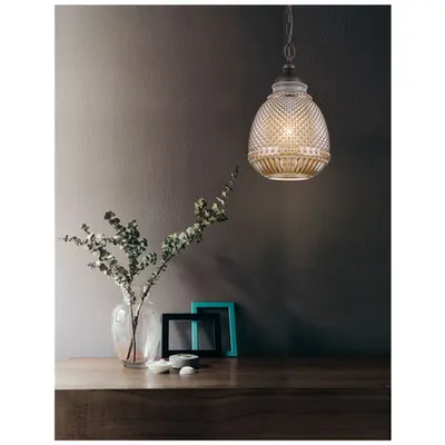 Lampa suspendata TOULON Chihlimbar Sticla Inchis Brown Baza & Chain LED E27 1x12 Wat 230 Volt IP20 Fara bec