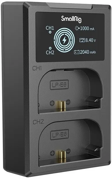 Încărcător dublu SmallRig - 4084, pentru baterii LP-E6NH, negru