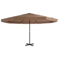 Gossi umbrela soare exterior cu stalp aluminiu gri taupe 500 cm