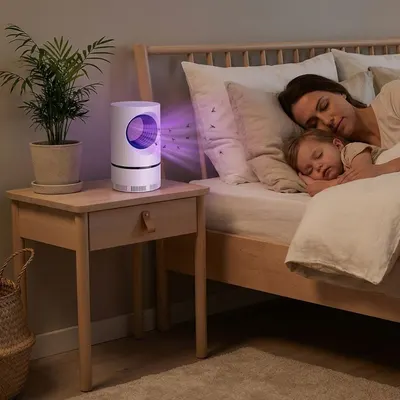 Aparat anti-insecte electric cu lumină UV și conexiune USB – tehnologie vortex silențioasă