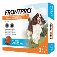 Comprimate masticabile antiparazitare caini, Frontpro L, 68 mg, >10-25 kg, 3 buc/ cutie