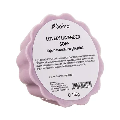 Sapun natural cu glicerina Lovely Lavender, 100g, Sabio