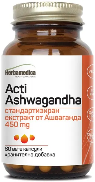 Acti Ashwagandha, 450 mg, 60 capsule vege, Herbamedica