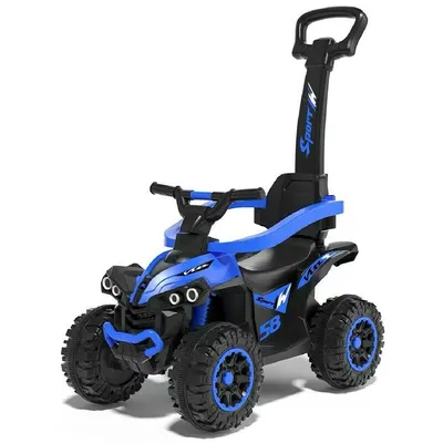 Masinuta de impins, Baby Mix, Mega, Pana la 30 kg, Cu maner de impins, Cu suport picioare, Cu protectii laterale, Cu sunete, 12 luni+, Blue