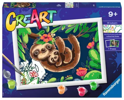Set de pictură pe numere Ravensburger CreArt - Leneși drăguți