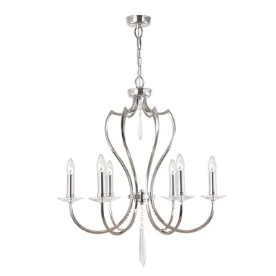 Corp de iluminat suspendat, lustra Pimlico 6 Light Chandelier – Polished Nickel