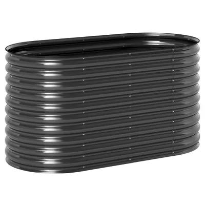Outsunny Recipient pentru plante, ghiveci metalic cu margine de siguranță și mănuși, podea deschisă, 160B x 80T x 80H cm, Gri închis | Aosom Romania