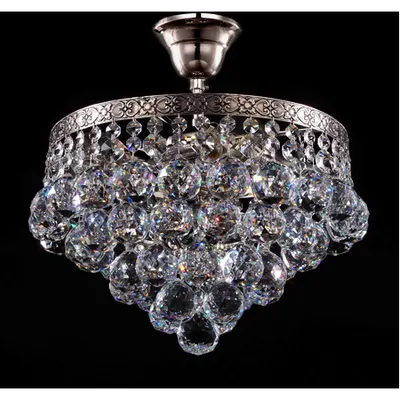 Candelabru Diamant Crystal Gala,4 becuri dulie E27, 230V,D.30cm, H.33 cm,Nichel