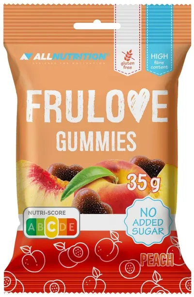 FruLove Gummies, piersică, 35 g, AllNutrition