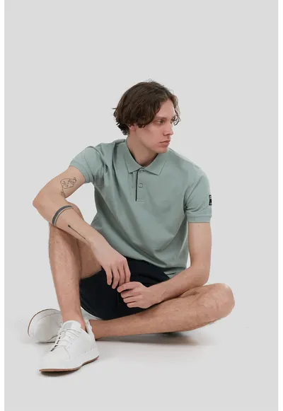 Tricou polo uni Insignia - Verde pal