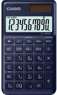 Calculator Casio SL-1000SC de buzunar, 10 dgt, albastru inchis metalic