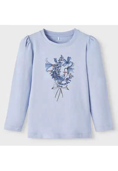 Bluza cu maneca lunga din bumbac organic si cu imprimeu grafic