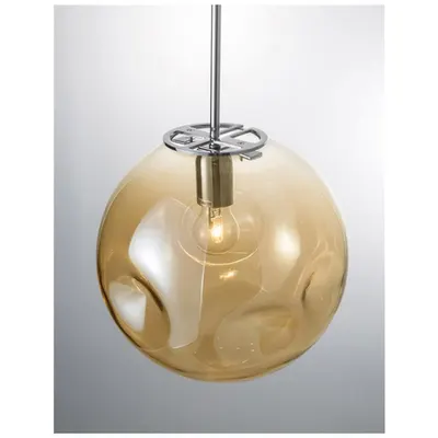 Lampa suspendata MAYAN Crom Metal Champagne Sticla LED E27 1x12W 230V IP20 Fara bec