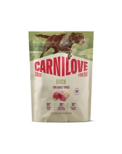 Hrană cu rață CARNILOVE True Fresh Dog Duck Adult 1,5 kg pentru câini adulți
