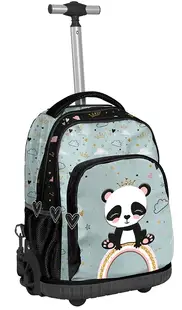 Ghiozdan școlar pe roți Paso Panda - Rainbow