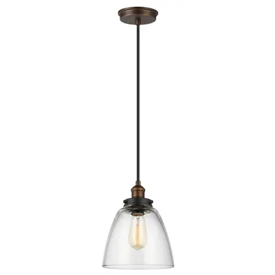 Lampa suspendata Baskin 1 Light Pendant – Aged Brass/Dark Weathered Zinc