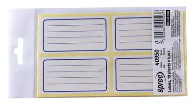 Set etichete scolare Spree - Albe, adezive, 40 bucati