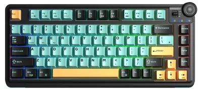 Tastatură mecanică Aula - AU75, wireless, Bloomfield Linear, RGB, galben turmeric