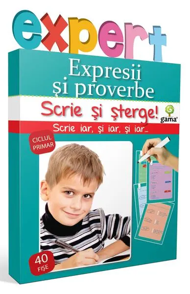 Expresii și proverbe. Scrie și șterge! Expert (7-10 ani) - Paperback - ***