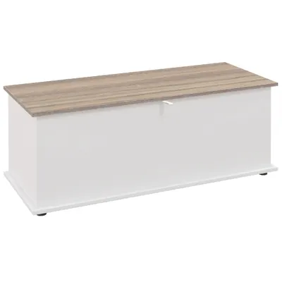 HOMCOM Bancă multifuncțională din lemn pentru dormitor și hol, alb, 100x40x40 cm | Aosom Romania