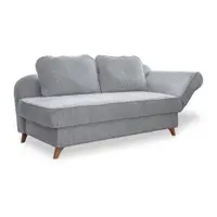 Șezlong gri deschis cu tapițerie din catifea reiată (cu colț pe partea dreaptă) Chic Charlotte – Miuform