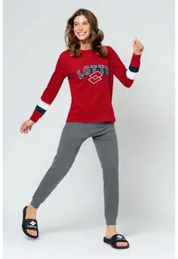 Pijama dama LP6106 - set 2 piese din bumbac - Rosu/Gri