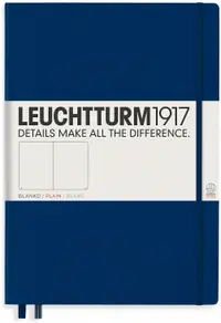 Caiet Leuchtturm1917 Master Classic - A4+, pagini albe, albastru