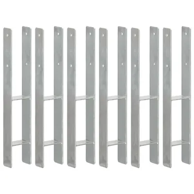 vidaXL Ancore de gard, 6 buc., argintiu, 9x6x60 cm, oțel galvanizat