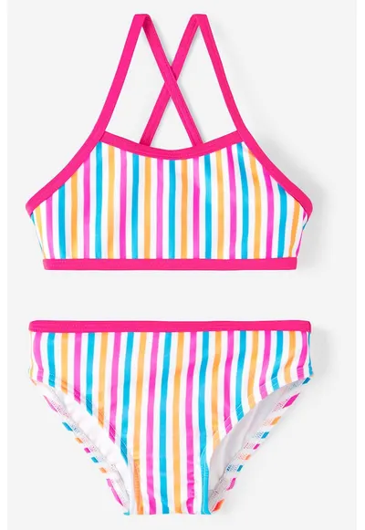 Costum de baie cu dungi din doua piese
