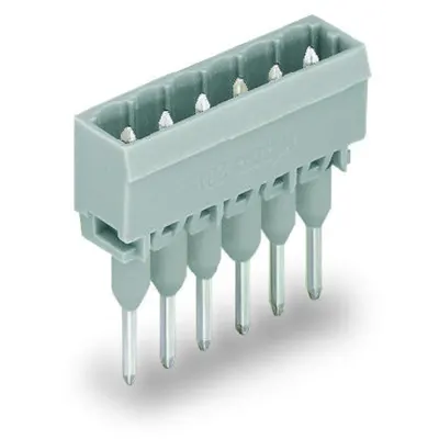 Male connector for rail-mount terminal blocks; 1.2 x 1.2 mm pins; straight; Pin spacing 5 mm; 16-pole; gray