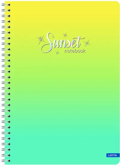 Caiet cu spirală Lastva - Sunset, A4, 60 de coli, rânduri late, sortiment