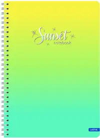 Caiet cu spirală Lastva - Sunset, A4, 60 de coli, rânduri late, sortiment