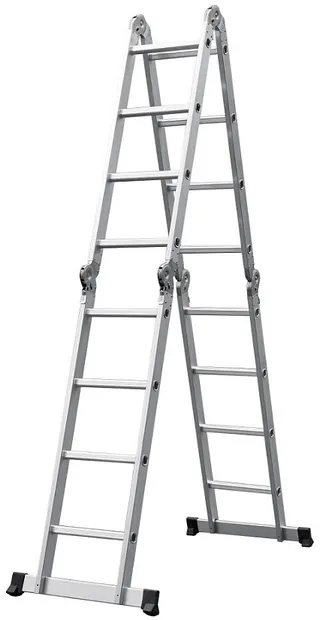 Scară dublă din aluminiu MMS - Multifuncțională, 4x4, până la 150 kg, EN131