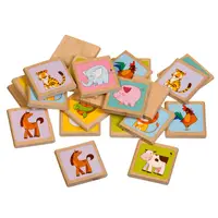 Joc de memorie Lucy&Leo - Animale, din lemn