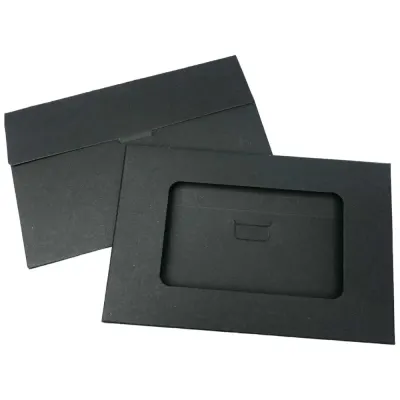 Cutii mici dreptunghiulare cu fereastră - negru (set 100 buc) 15.5x10x0.5cm - Default Title