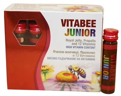 VitaBee Junior, fructe de pădure, 10 flacoane, Vita Sanus