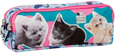 Penar școlar dreptunghiular Derform Cleo & Frank 37 - Cu 2 fermoare