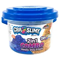 Galetusa cu slime si nisip, Cra-Z-Art, 2in1 Combo Metallic Slimy&Sand