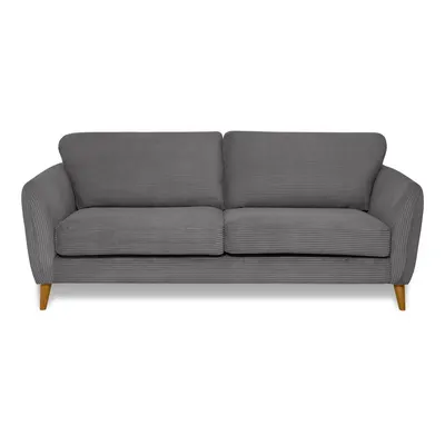 Canapea gri închis cu tapițerie din catifea reiată 206 cm Paris – Scandic
