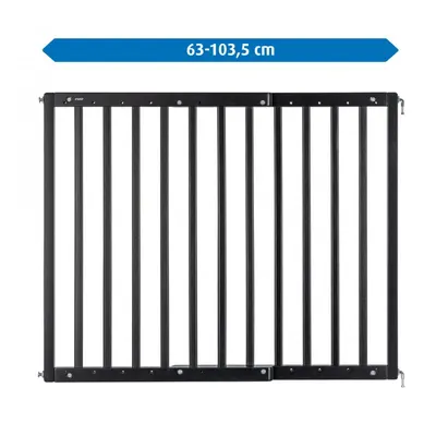 Poarta de siguranta Reer Black de perete, reglabila 63-103,5 cm