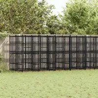 vidaXL Padoc pentru câini de exterior, 16,59 m², oțel