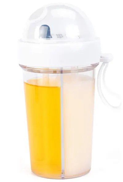 Pahar dublu pentru apa 400 ml cu 2 paie