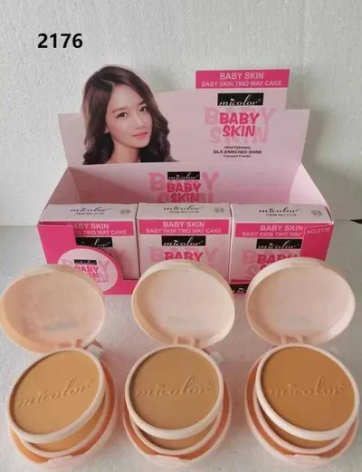 Pudră Engros de Față Compactă micolor Baby Skin Two Way Cake, 2176A