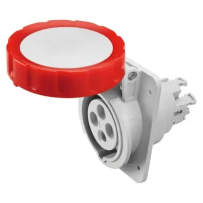 Priza industriala incastrata 10° HP - IP66/IP67 - 3P+E 16A 380-415V 50/60HZ - RED - 6H - FAST WIRING