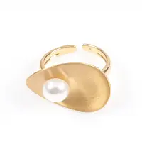 Inel elegant auriu cu perla decorativa