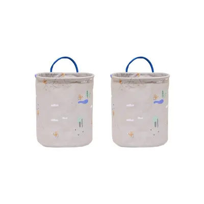 Coșuri de jucării pentru copii bej 2 buc. din material textil ø 18x22 cm Foxy – OYOY Mini